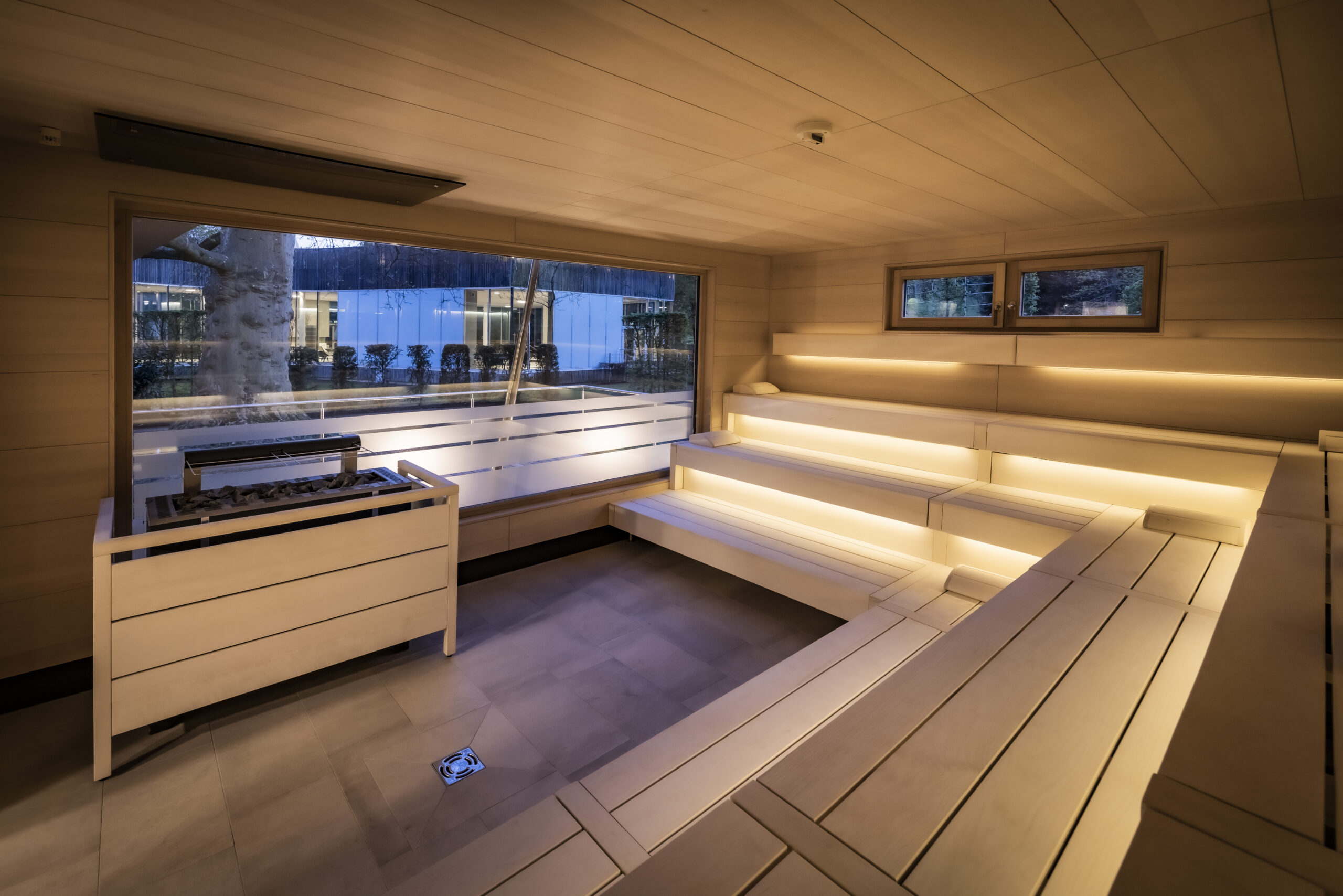 Sauna Platane von Innen