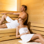 Paar in der Sauna
